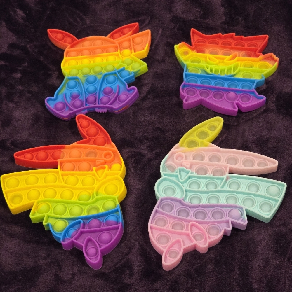 Pokemon Rainbow Pop Fidget Toy Set | Set of 4